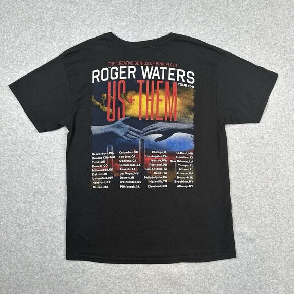 Roger Waters Us + Them Shirt Adult Medium 2017 Tour Concert Pink Floyd Black - Picture 2 of 7